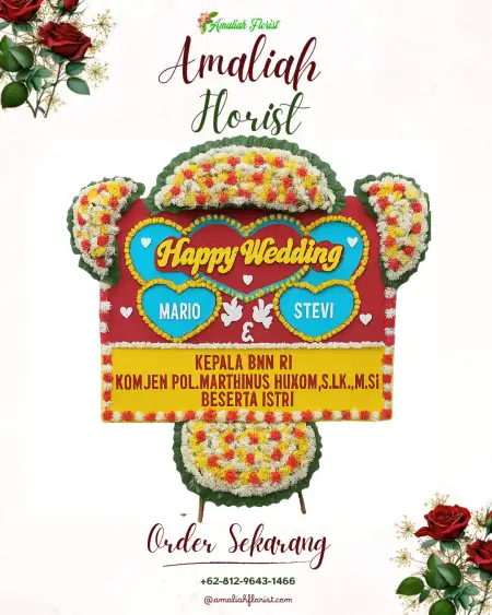 Papan Bunga Pernikahan Sidamulih